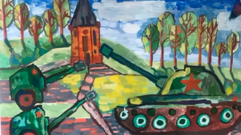 «Герою моей семьи — из 2025 в 1945» // Послание дедушке // Рисунки Победы глазами детей